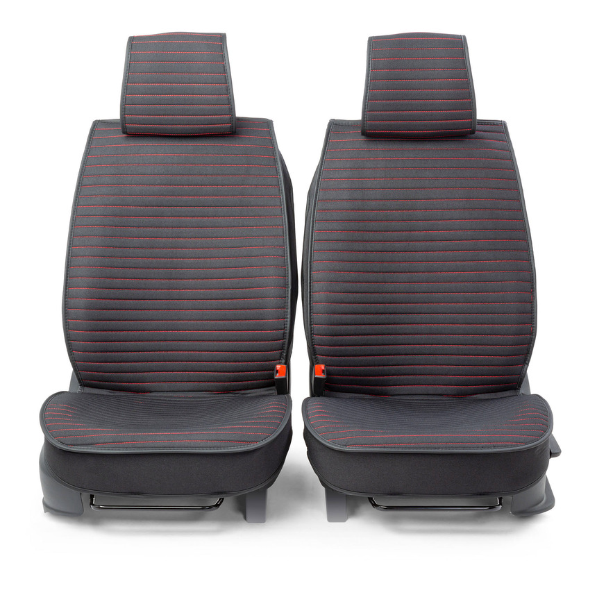 Каркасные накидки на передние сиденья "Car Performance", 2 шт., fiberflax CUS-2022 BK/RD