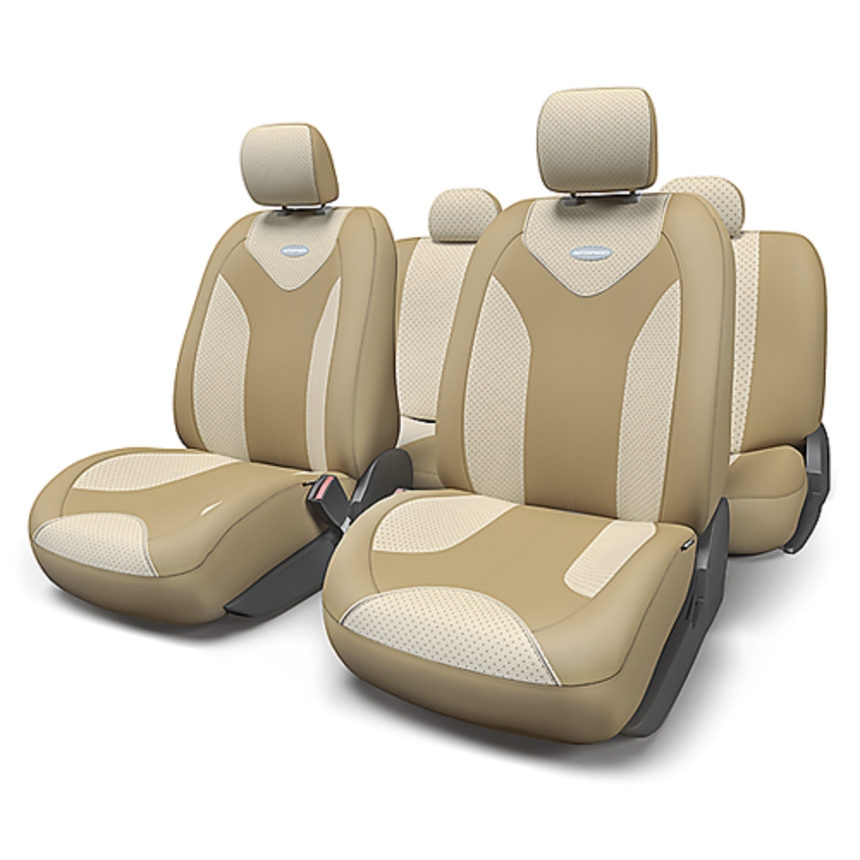 Чехлы на сиденья универсальные экокожа MATRIX MTX-1105G D.BE/L.BE (M)