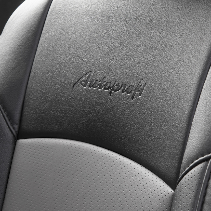 Накидка на сиденье каркасная AUTOPROFI экокожа HIT-310G BK/D.GY
