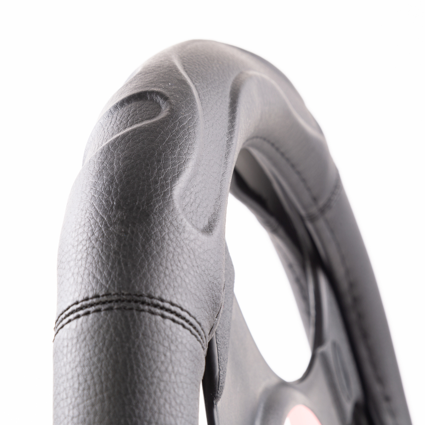 Оплётка руля AUTOPROFI из экокожи AP-1946 BK/BK (M)