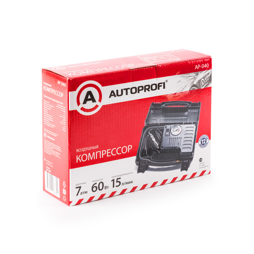 Компрессор автомобильный 60 Вт. AUTOPROFI AP-040