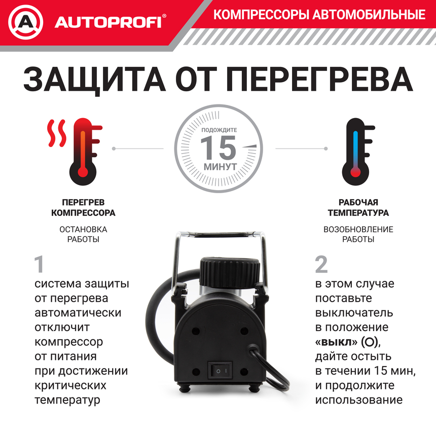 Компрессор автомобильный 40 л./мин. AUTOPROFI AK-580