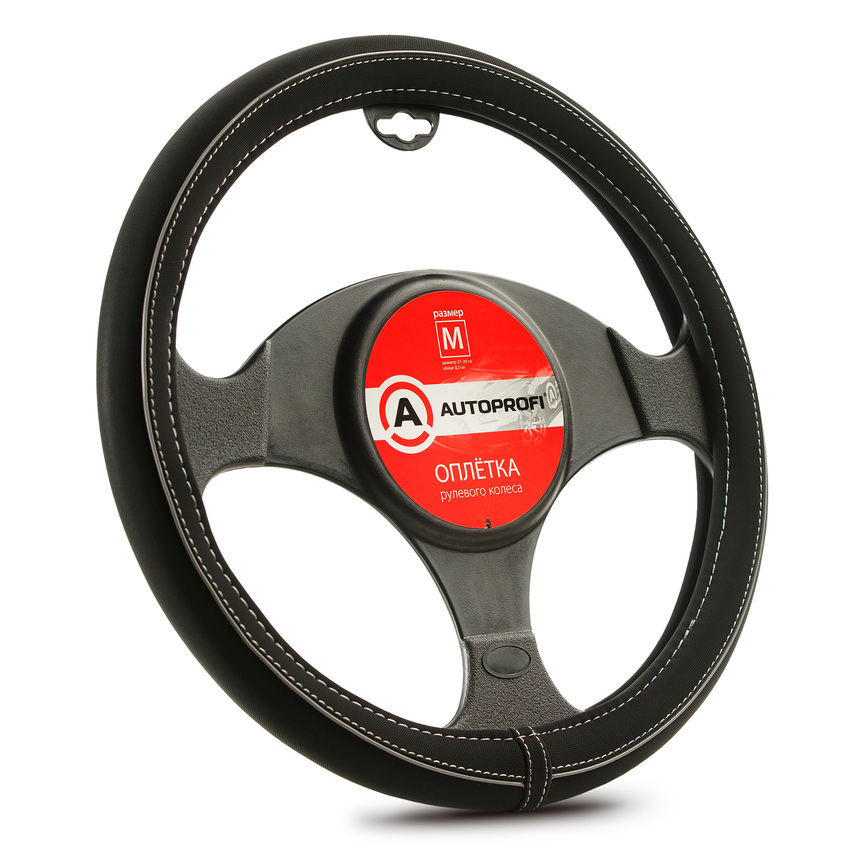 Оплётка руля AUTOPROFI, синтетический нубук AP-2020 BK/GY (M) Оплётка руля AUTOPROFI, синтетический нубук AP-2020 BK/GY (M)