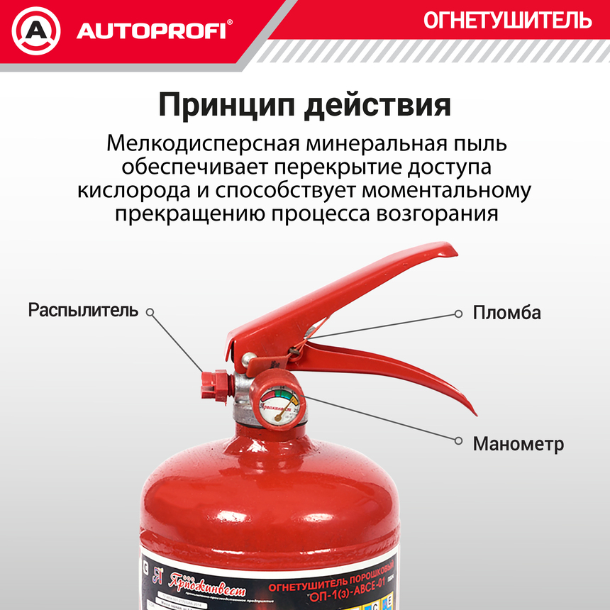 Огнетушитель порошковый закачной ОП-1(з)-ABCE-01