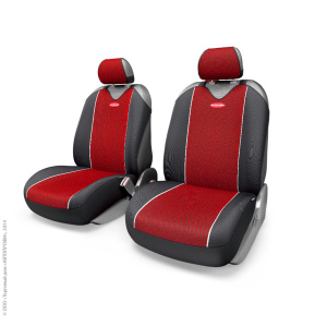 Майки на передние сиденья CARBON PLUS CRB-402Pf BK/RD
