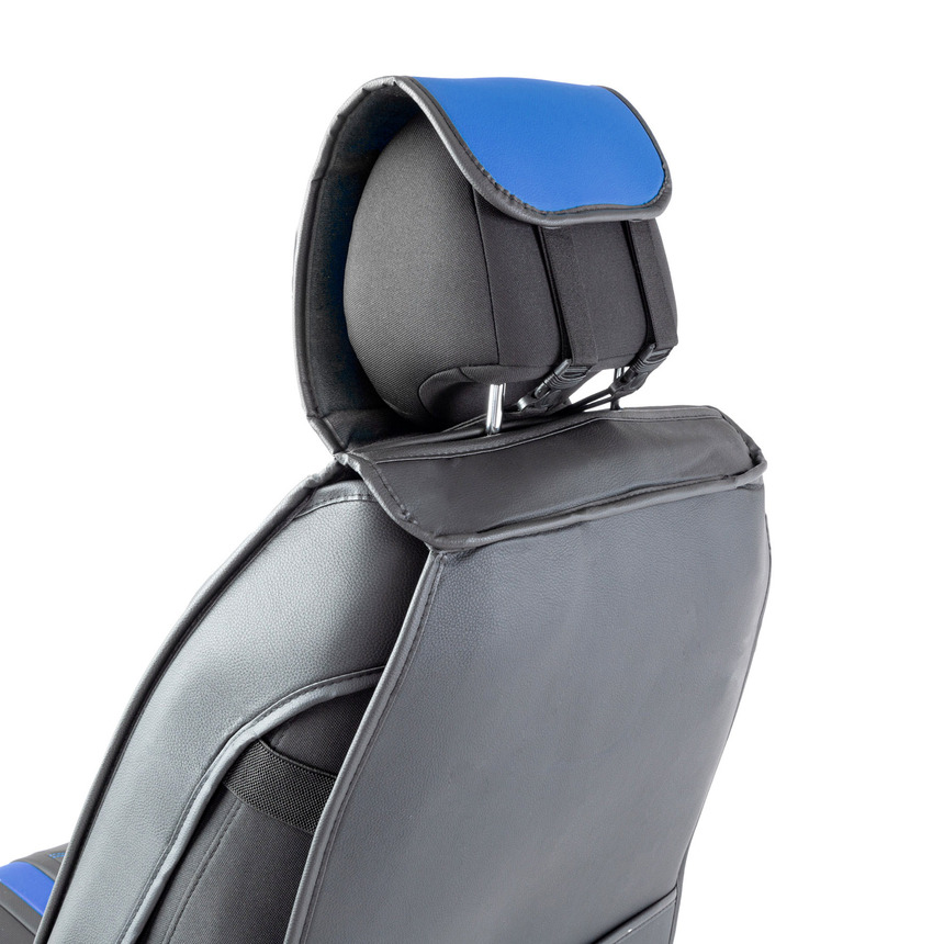 Каркасные 3D накидки на передние сиденья "Car Performance", 2 шт., экокожа CUS-3012 BK/BL Каркасные 3D накидки на передние сиденья "Car Performance", 2 шт., экокожа CUS-3012 BK/BL