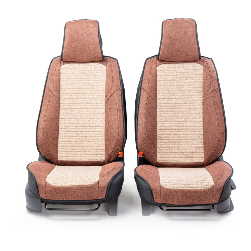 Каркасные 3D накидки на передние сиденья "Car Performance", 2 шт., fiberflax CUS-3024 COFFEE/BE Каркасные 3D накидки на передние сиденья "Car Performance", 2 шт., fiberflax CUS-3024 COFFEE/BE