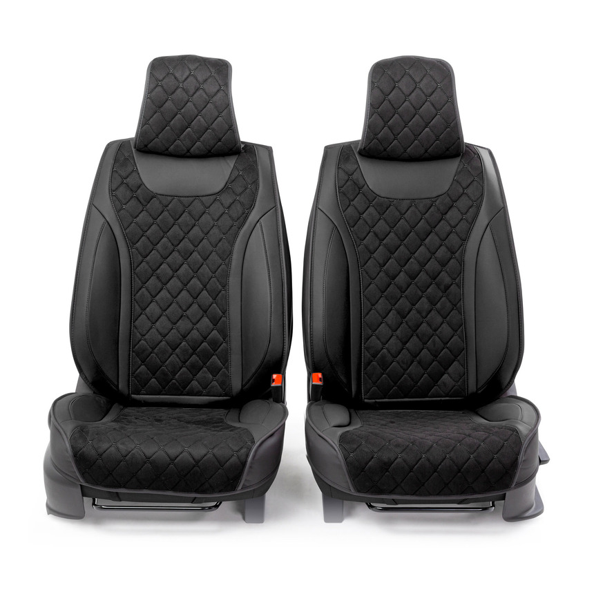 Каркасные 3D накидки на передние сиденья "Car Performance", 2 шт., экокожа/алькантара CUS-3044 BK/BK Каркасные 3D накидки на передние сиденья "Car Performance", 2 шт., экокожа/алькантара CUS-3044 BK/BK