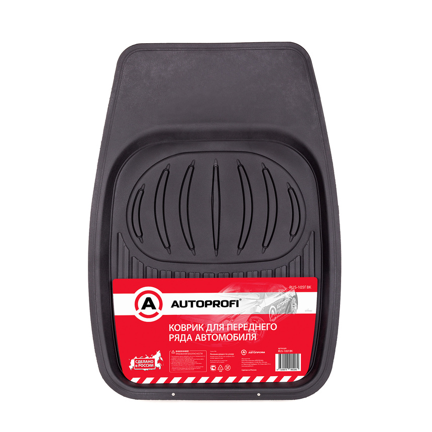 Коврик автомобильный AUTOPROFI для переднего ряда RUS-105f BK Коврик автомобильный AUTOPROFI для переднего ряда RUS-105f BK