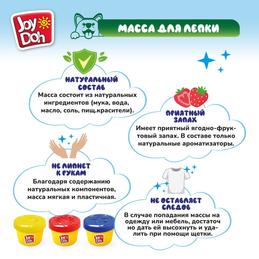 Масса для лепки Joy-Doh, набор ЖУКИ BUGS-150 pot