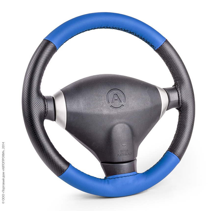 Оплётка для перетяжки руля AUTOPROFI SAM-100 BK/BL (M)