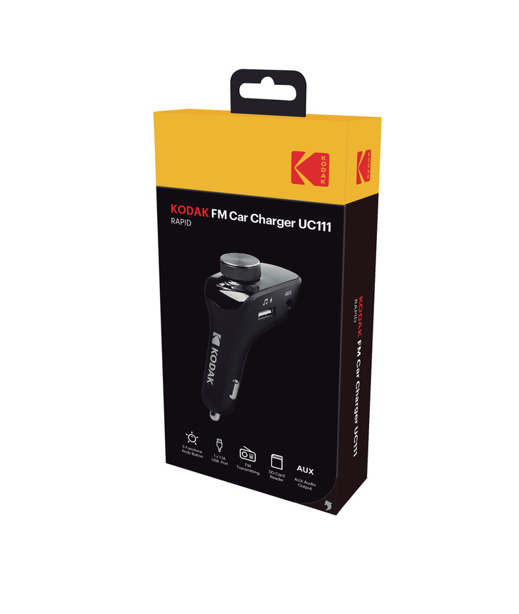 Автомобильное зарядное устройство и FM трансмиттер KODAK для телефона/планшета, USB, AUX, U-disk, Quick Charge 3.0. UC111 Автомобильное зарядное устройство и FM трансмиттер KODAK для телефона/планшета, USB, AUX, U-disk, Quick Charge 3.0. UC111