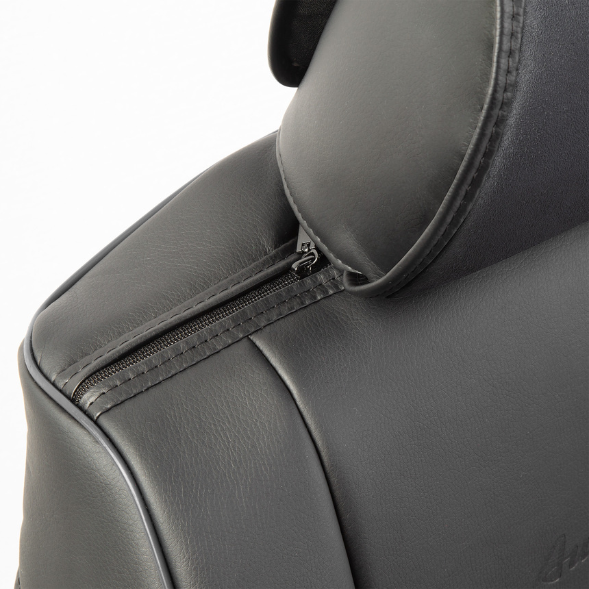 Накидка на сиденье каркасная AUTOPROFI экокожа/алькантара HIT-310A BK/BK