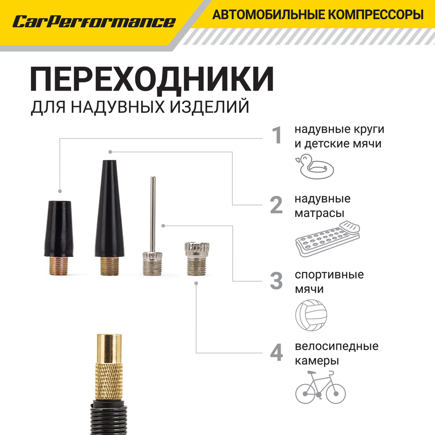 Компрессор воздушный CarPerformance, 25 л./мин. CP-25P