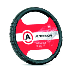 Кожаная оплётка руля AUTOPROFI AP-470 BK (M) Кожаная оплётка руля AUTOPROFI AP-470 BK (M)