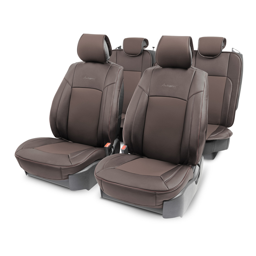 Накидки на сиденья каркасные AUTOPROFI экокожа HIT-1110G BR/BR