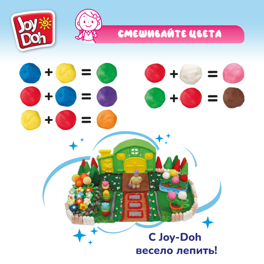 Масса для лепки Joy Doh, набор НАБОР ФЛОРИСТА FLOR-224 pot