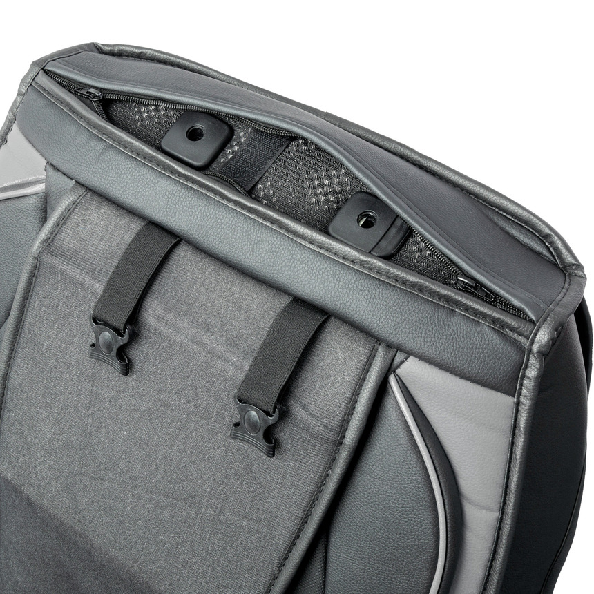 Каркасные 3D накидки на передние сиденья "Car Performance", 2 шт., экокожа CUS-3012 BK/GY Каркасные 3D накидки на передние сиденья "Car Performance", 2 шт., экокожа CUS-3012 BK/GY