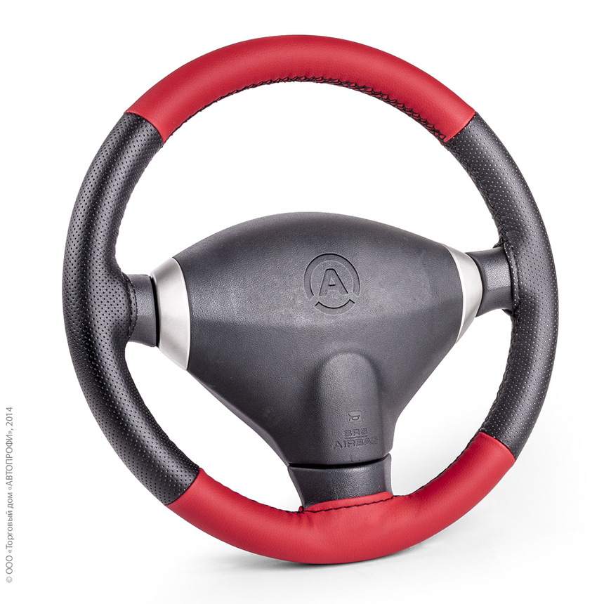 Оплётка для перетяжки руля AUTOPROFI SAM-100 BK/RD (M)