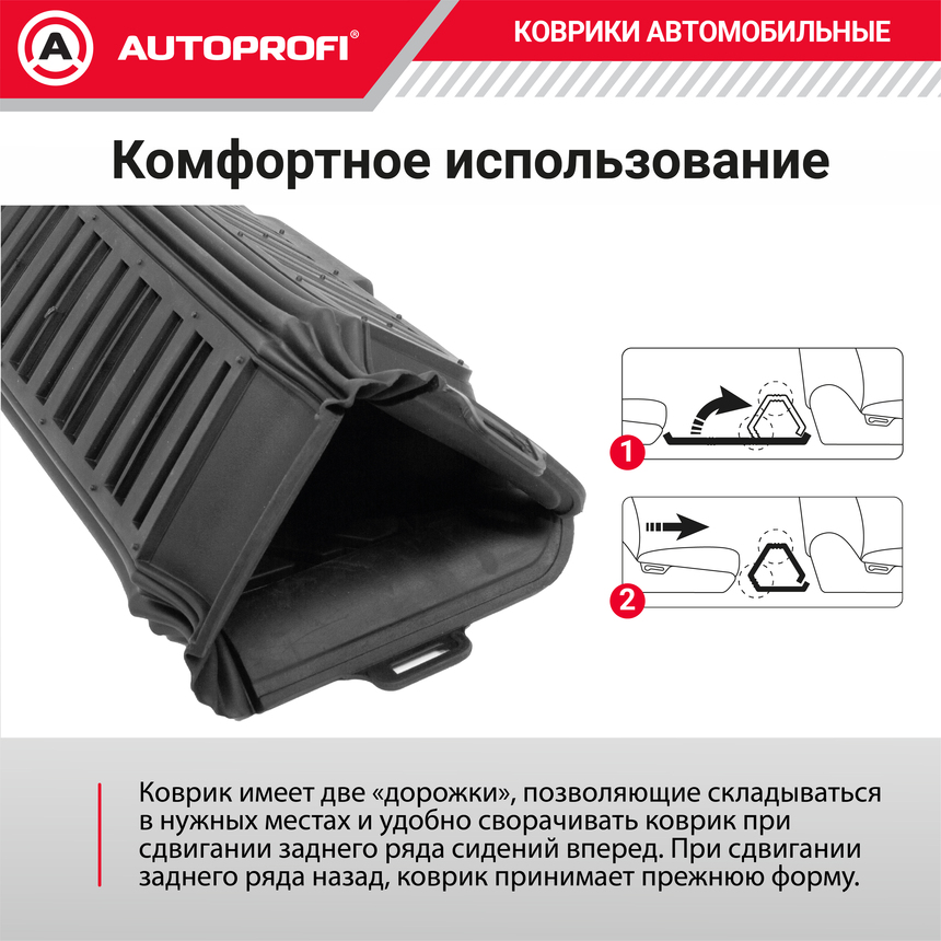 Коврик автомобильный AUTOPROFI TER-150l BK