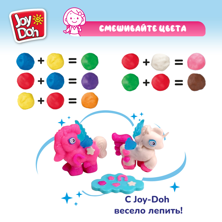 Масса для лепки Joy-Doh, набор ЕДИНОРОЖКИ UNIC-150 pot