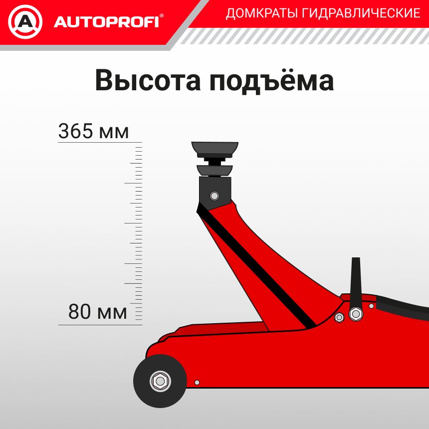 Домкрат гидравлический в кейсе (2,5 тонны) AUTOPROFI DP-25/365 K