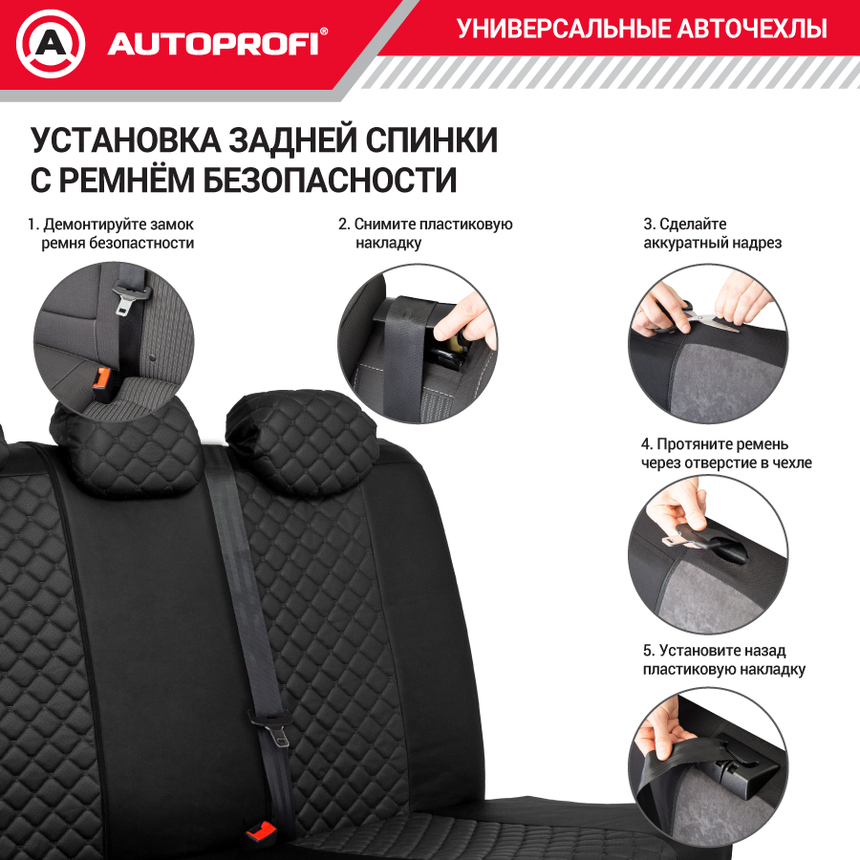 Авточехлы, серия Premium, Guardian. Премиальная экокожа, 7 мм. поролон, 4 молнии на заднем сидении, 11 предметов. GRD-1107GF BK/BK/BK