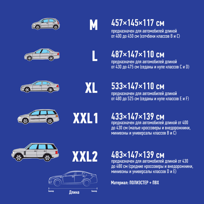 Чехол (тент) на автомобиль SPARCO SPC/COV-700 BL (XL)