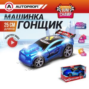 Машина JUNI CHAMP Гонщик со светящимся корпусом, 25 см JU-025/RACE BL Машина JUNI CHAMP Гонщик со светящимся корпусом, 25 см JU-025/RACE BL