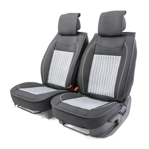 Каркасные накидки на передние сиденья "Car Performance", 2 шт., fiberflax CUS-2062 BK/GY