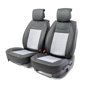 Каркасные накидки на передние сиденья "Car Performance", 2 шт., экокожа CUS-2072 BK/GY