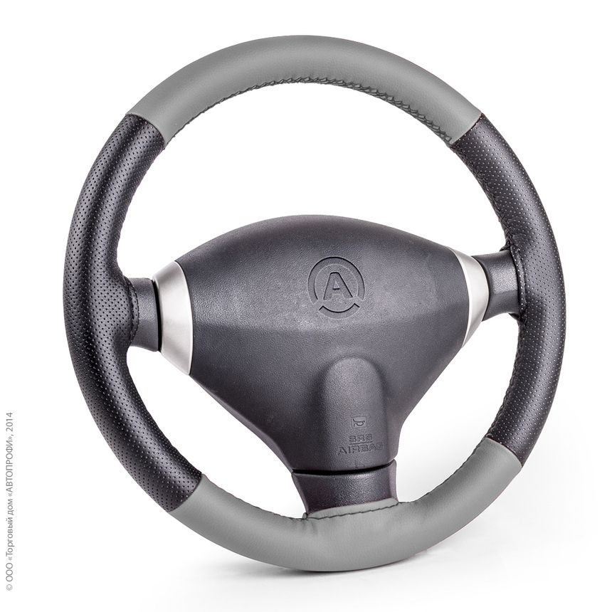 Оплётка для перетяжки руля AUTOPROFI SAM-100 BK/GY (M) Оплётка для перетяжки руля AUTOPROFI SAM-100 BK/GY (M)