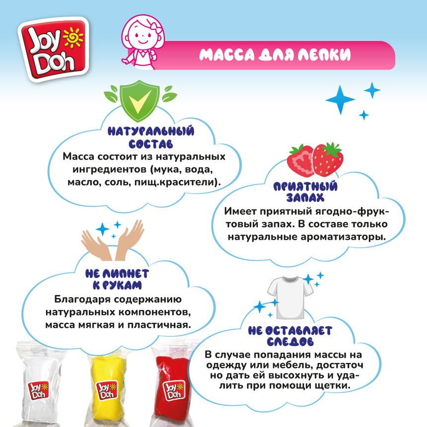 Масса для лепки Joy-Doh, набор ЦВЕТЫ FLOW-60 bag