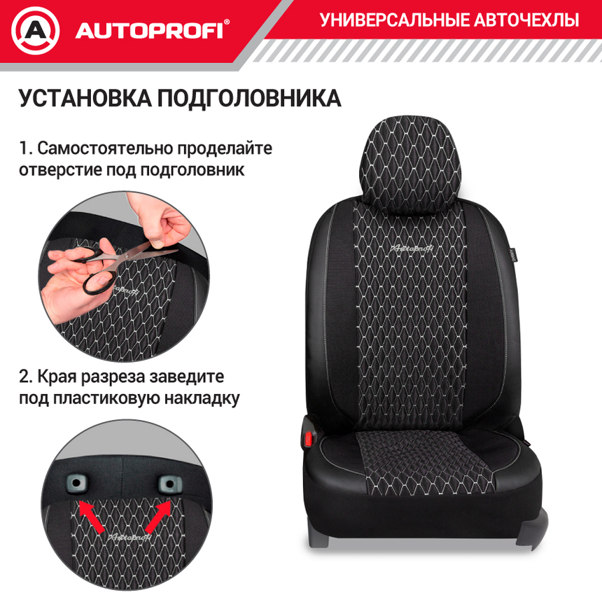 Авточехлы, серия Premium, Black Ice. "Ледяной шёлк", лён, премиальная экокожа, 7 мм. поролон, 4 молнии на заднем сидении, 11 предметов. ICE-1107 BK/WH
