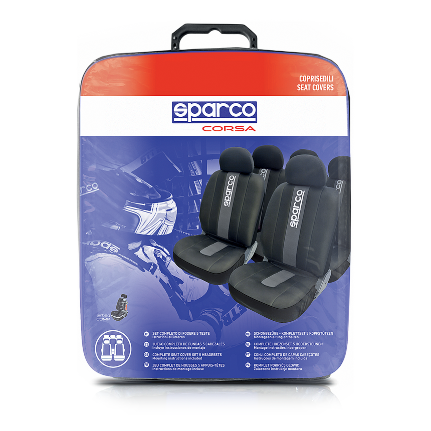 Чехлы на сиденья универсальные "SPARCO", серия "Racing" SPC/RCN-1105 BK/GY