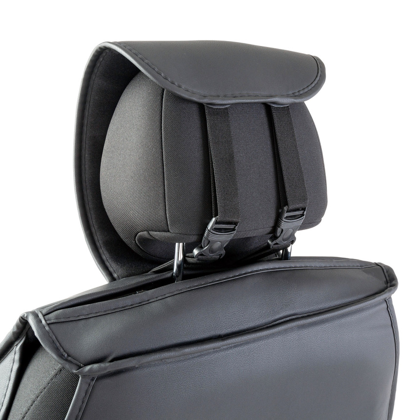 Каркасные накидки на передние сиденья "Car Performance", 2 шт., экокожа CUS-2072 BK/BK