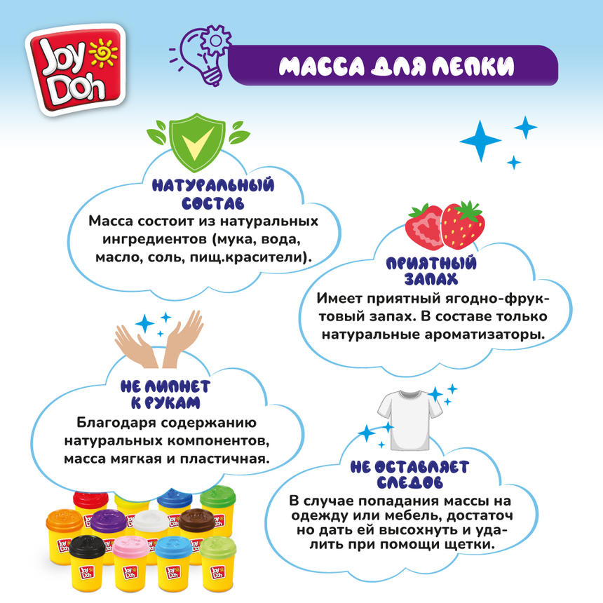 Масса для лепки Joy-Doh, набор ДОШКОЛЬНИКА PRESCL-600 pot