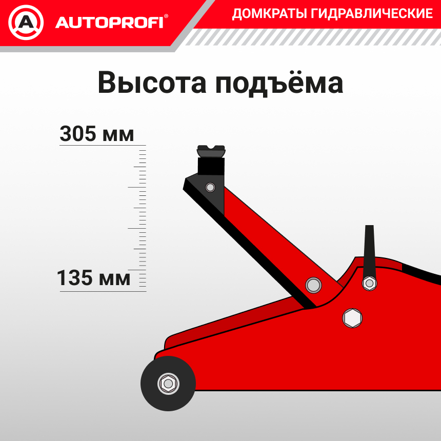 Домкрат гидравлический в кейсе (2 тонны) AUTOPROFI DP-17R K