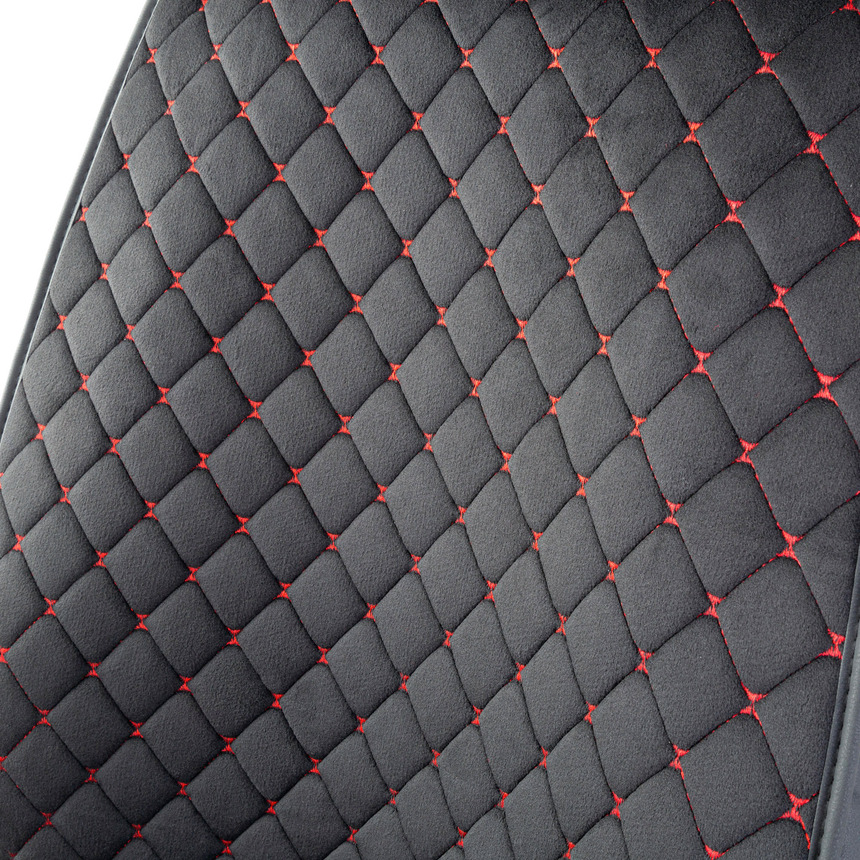 Каркасные накидки на передние сиденья "Car Performance", 2 шт., алькантара CUS-2012 BK/RD