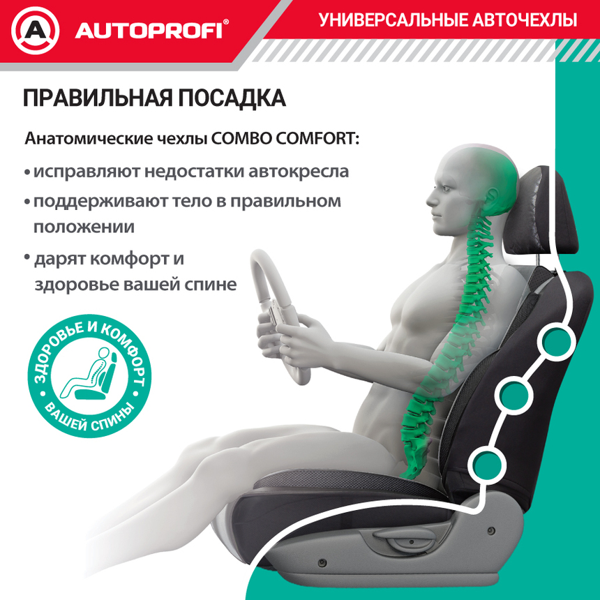 Авточехлы, серия Premium, Combo Comfort. Велюр, 5 мм. поролон, 4 молнии на заднем сидении, 11 предметов. CMB-1105PV BK/BK