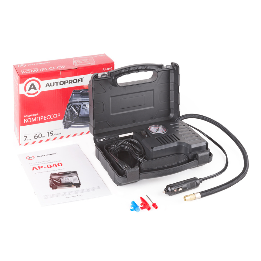Компрессор автомобильный 60 Вт. AUTOPROFI AP-040