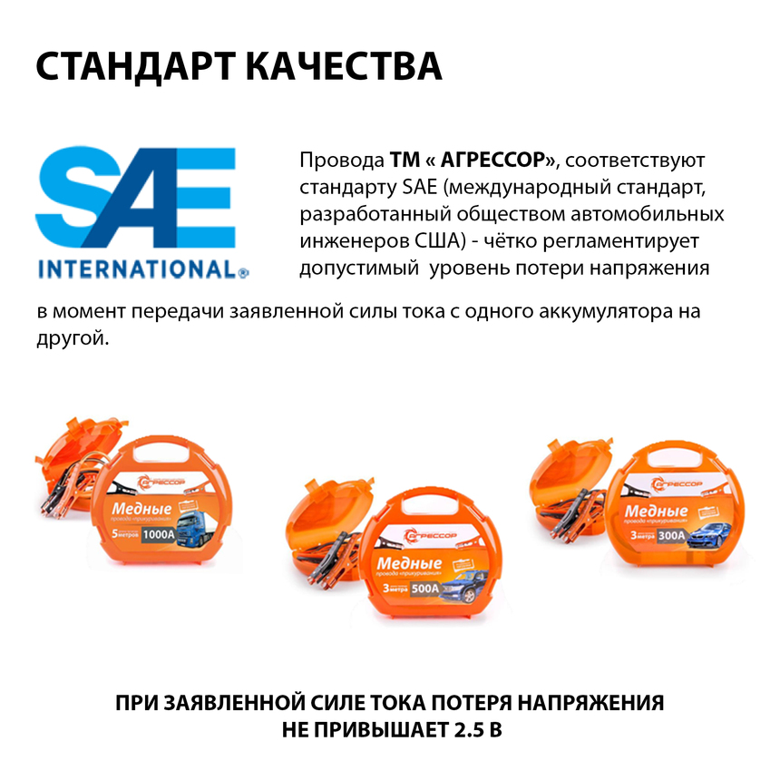 Медные провода прикуривания "Агрессор" AGR-1000 Медные провода прикуривания "Агрессор" AGR-1000