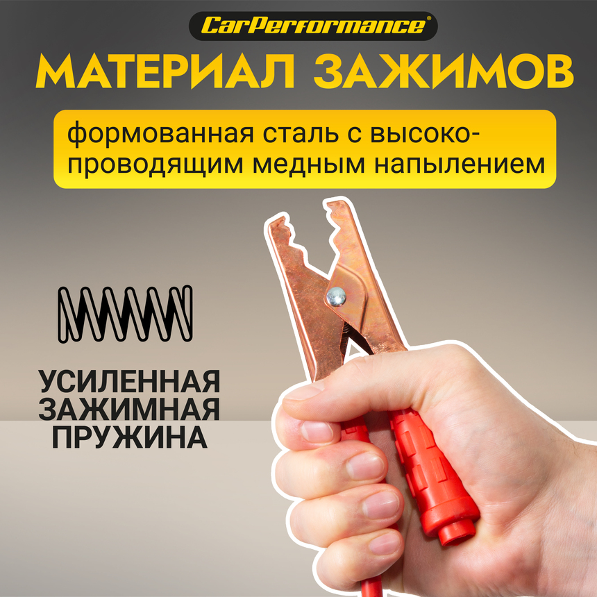 Провода прикуривания CarPerfomance 300 А, 2,2 м. CP/BC-3022 Провода прикуривания CarPerfomance 300 А, 2,2 м. CP/BC-3022