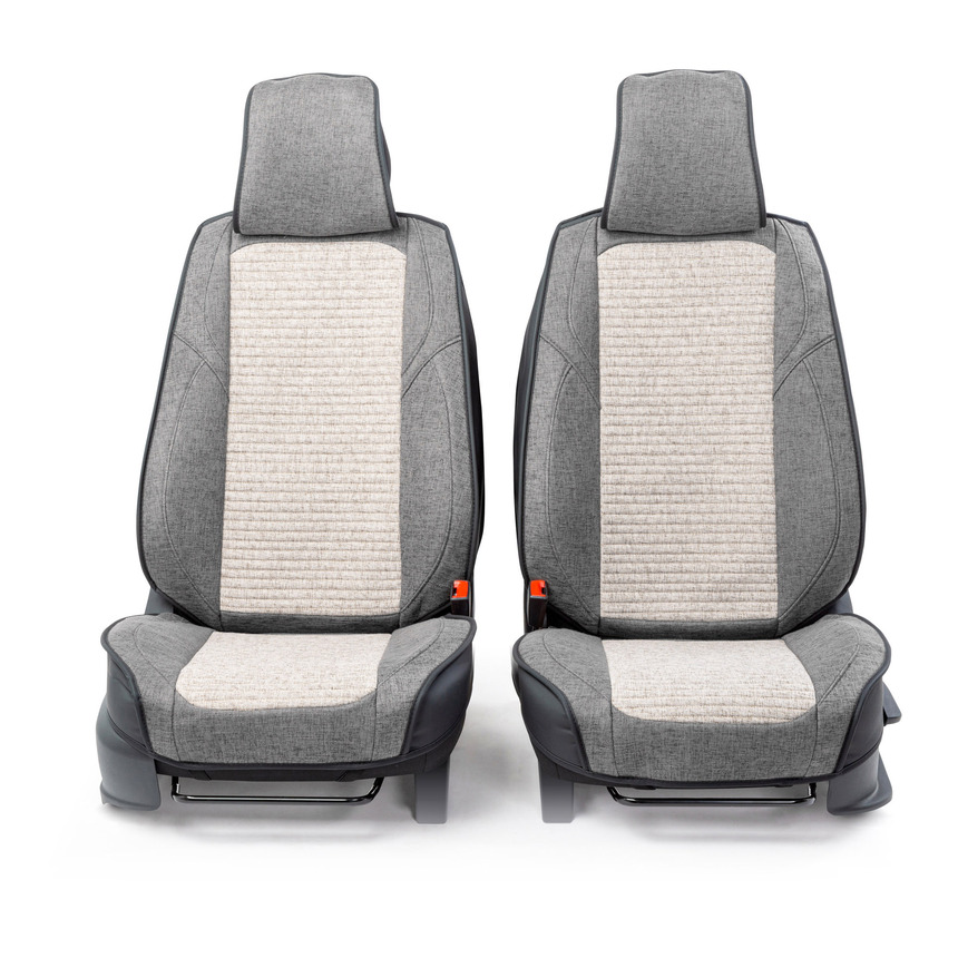 Каркасные 3D накидки на передние сиденья "Car Performance", 2 шт., fiberflax CUS-3024 D.GY/L.GY Каркасные 3D накидки на передние сиденья "Car Performance", 2 шт., fiberflax CUS-3024 D.GY/L.GY