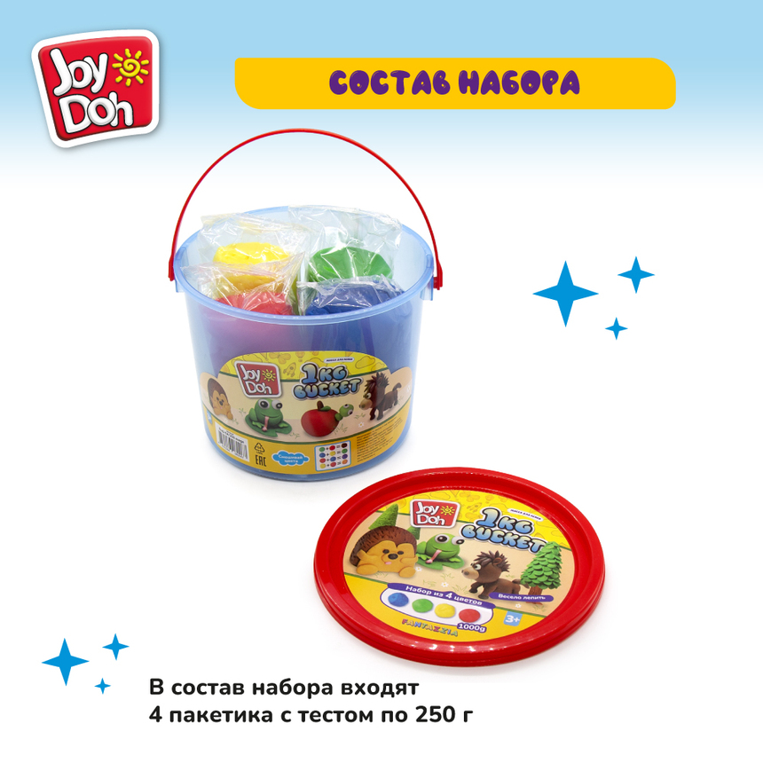 Масса для лепки Joy-Doh, набор МЕГА БАНКА BAG-04/250 mega