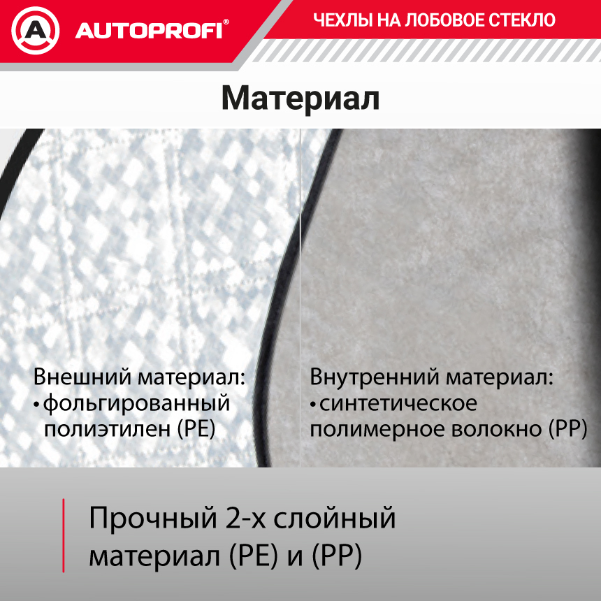 Чехол-накидка на лобовое, заднее и боковые стекла автомобиля 292 х 249 см., AUTOPROFI CAP200