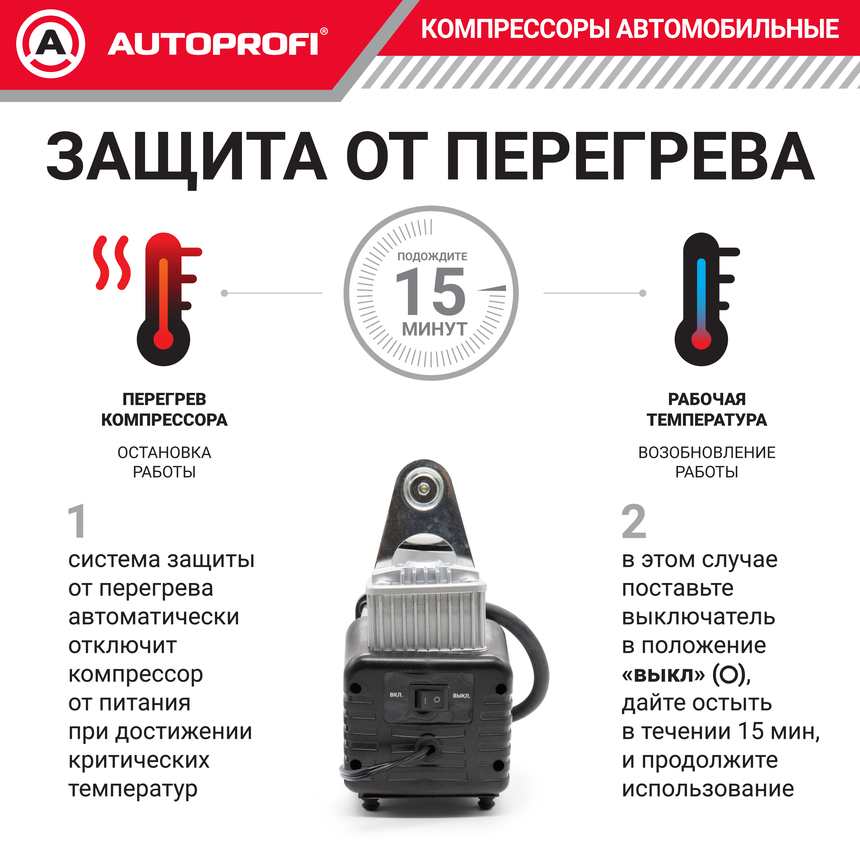 Компрессор автомобильный 75 л./мин. AUTOPROFI AK-750
