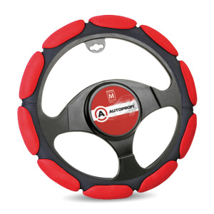 Спонжевая оплетка руля "10 подушек", поролон 2 см. с памятью SP-9030 BK/RD (M) Спонжевая оплетка руля "10 подушек", поролон 2 см. с памятью SP-9030 BK/RD (M)