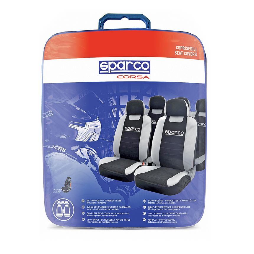 Чехлы на сиденья универсальные "SPARCO", серия "Classic" SPC/CLS-1105 BK/GY