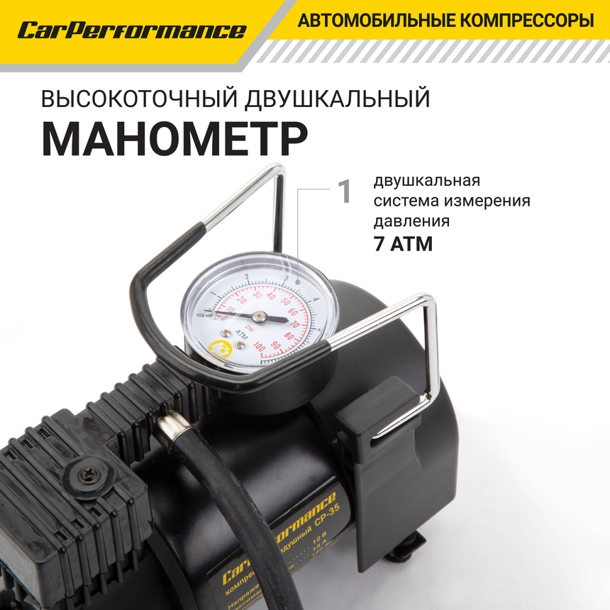Компрессор воздушный CarPerformance, 35 л./мин. CP-35